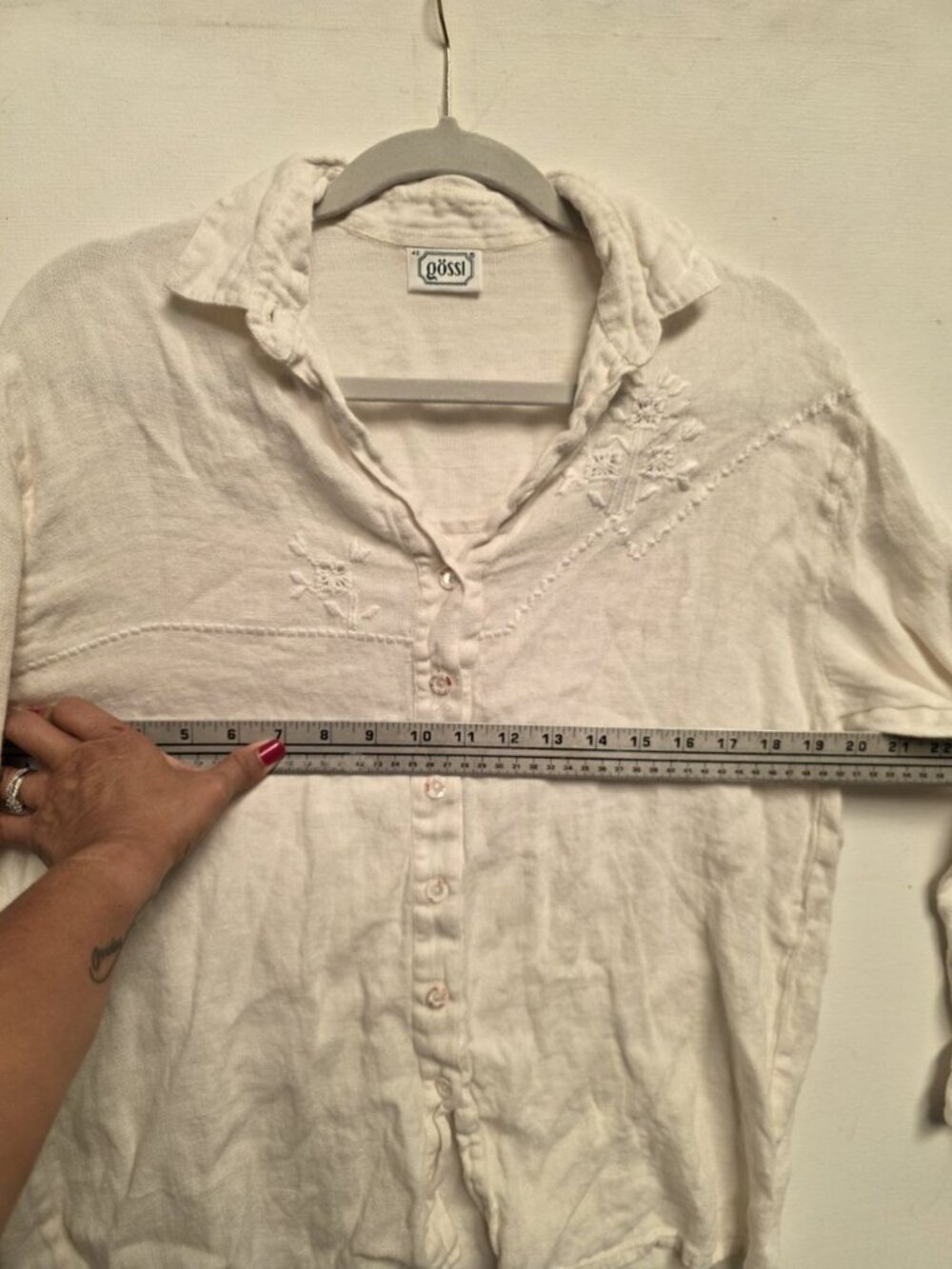 Gossi Linen Button Down Shirt Women's Size 40 Medium USA Vintage - Picture 7 of 10